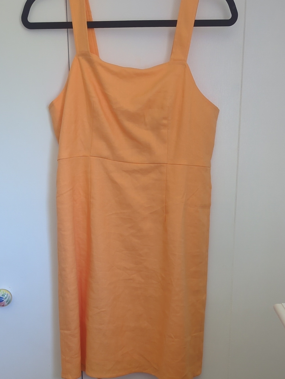 J Crew NWOT Reimagined Linen Blend Orange Shift Dress